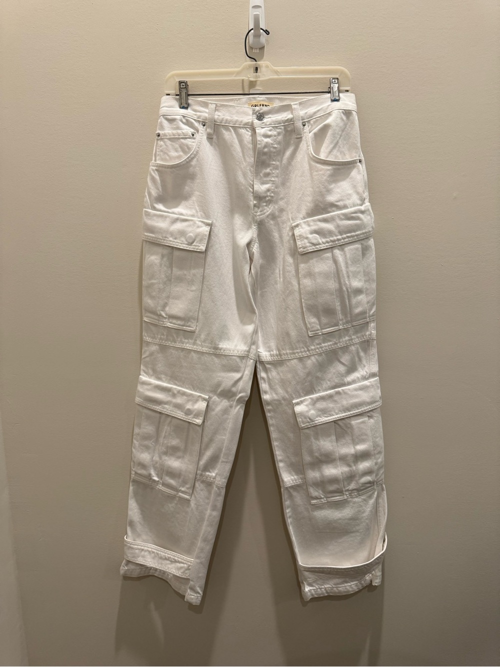 GRLFRND The Flex White Cargo Utility Jeans - Size 25